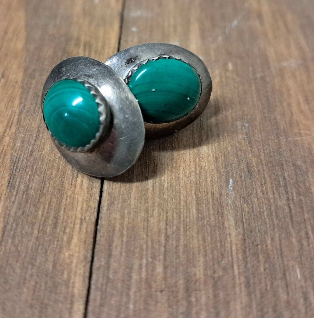 Vintage 925 Sterling Silver Native American Turquoise Earrings - Picture 3 of 5